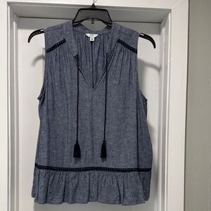 Crown & Ivy Chambray Sleeveless Blouse